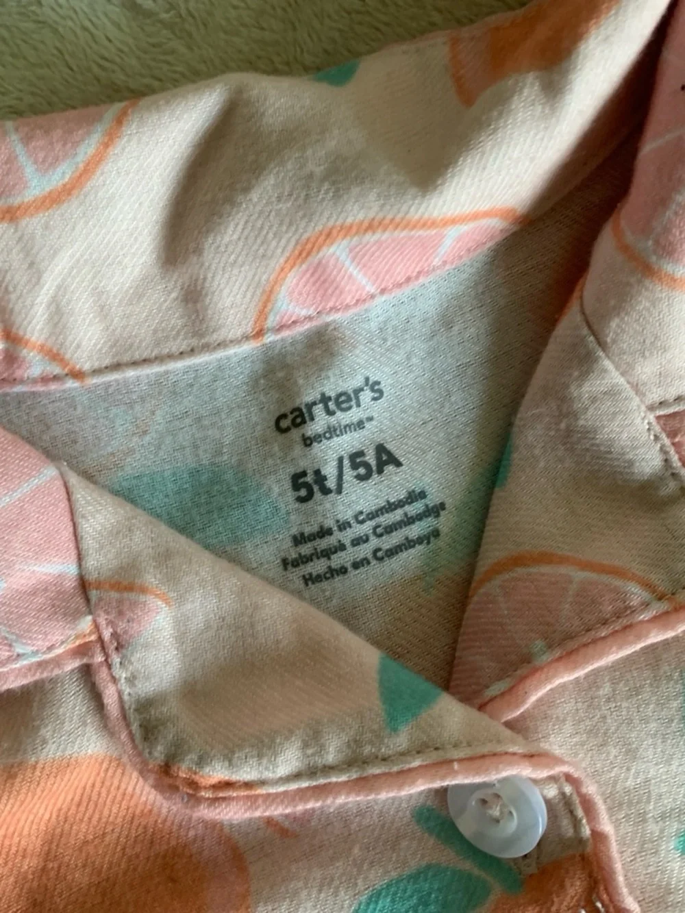 Carter's Pink Peach Slice Pajama Set